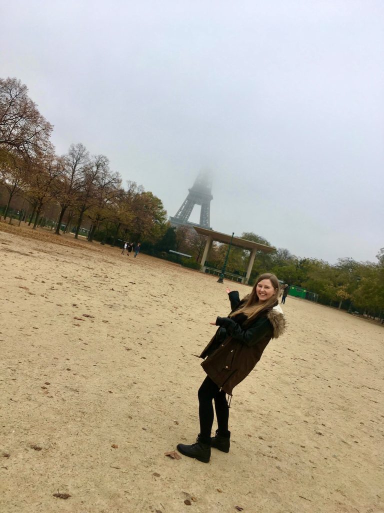 Eiffel Tower hidden by fog